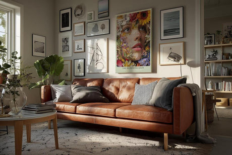 Paul Sinus Wandbild in 40x60cm The Blooming Gaze mit realistischem Frauenportrait und Blüten in leuchtenden Farben für ausdrucksstarke Wandgestaltung