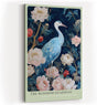 Paul Sinus Wandbild in 40x60cm The Blossom Guardian mit elegantem Kranich zwischen blühenden Pfingstrosen für harmonische Wandgestaltung