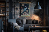 Paul Sinus Wandbild in 40x60cm The Blossom Guardian mit elegantem Kranich zwischen blühenden Pfingstrosen für harmonische Wandgestaltung