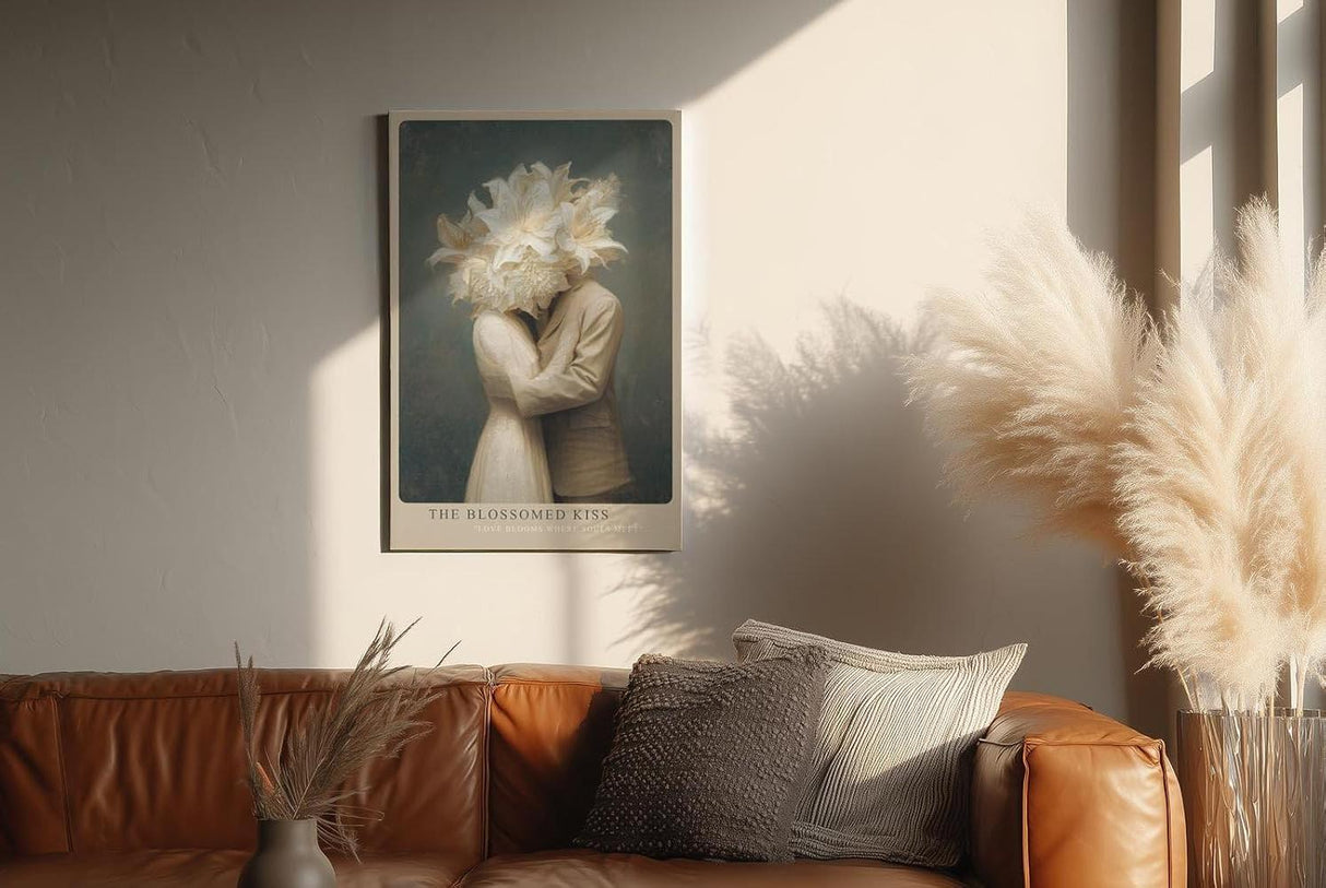 Paul Sinus Wandbild in 40x60cm The Blossomed Kiss – Romantische Kunst mit blühenden Lilienköpfen in zarten Farbtönen für stilvolle Wohnakzente