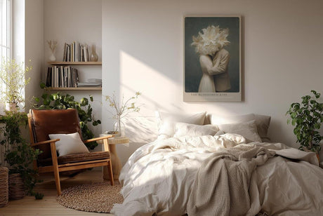 Paul Sinus Wandbild in 40x60cm The Blossomed Kiss – Romantische Kunst mit blühenden Lilienköpfen in zarten Farbtönen für stilvolle Wohnakzente