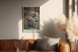 Paul Sinus Wandbild in 40x60cm The Blue Queen – Ägyptisches Königinnenprofil in Blau-Gold mit feinen Reliefdetails