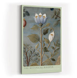 Paul Sinus Wandbild in 40x60cm The Botanical Whisper Feine botanische Illustration einer blauen Blüte mit Blättern auf dezentem Hintergrund