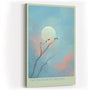 Paul Sinus Wandbild in 40x60cm The Branch of Dreams Traumhafte Landschaft mit Vögeln auf Zweigen vor großem Mond in pastellfarbenem Himmel