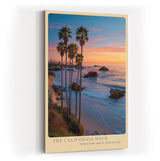 Paul Sinus Wandbild in 40x60cm The California Hour mit Sonnenuntergang und Palmenküste in warmen Farbtönen für elegante Wandgestaltung