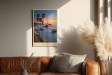 Paul Sinus Wandbild in 40x60cm The California Hour mit Sonnenuntergang und Palmenküste in warmen Farbtönen für elegante Wandgestaltung