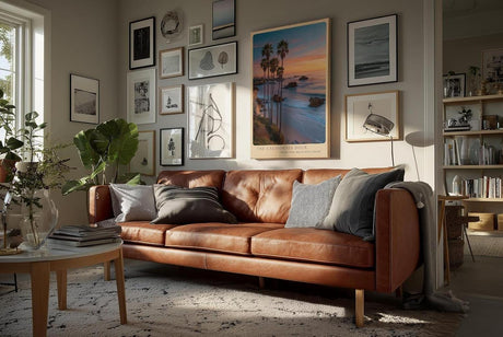 Paul Sinus Wandbild in 40x60cm The California Hour mit Sonnenuntergang und Palmenküste in warmen Farbtönen für elegante Wandgestaltung