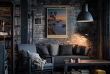 Paul Sinus Wandbild in 40x60cm The California Hour mit Sonnenuntergang und Palmenküste in warmen Farbtönen für elegante Wandgestaltung