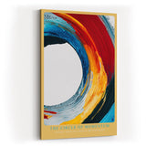 Paul Sinus Wandbild in 40x60cm The Circle of Momentum – Dynamischer Farbkreis in Rot, Gelb, Blau und Weiß