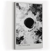 Paul Sinus Wandbild in 40x60cm The Collapse – Dramatische monochrome Kunst mit intensivem Zentrum und ausstrahlender Bewegung