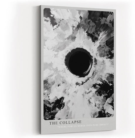 Paul Sinus Wandbild in 40x60cm The Collapse – Dramatische monochrome Kunst mit intensivem Zentrum und ausstrahlender Bewegung