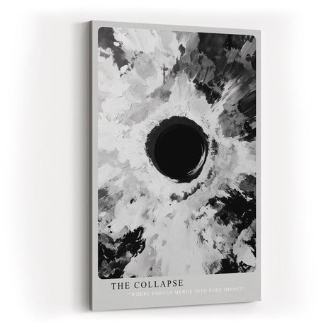 Paul Sinus Wandbild in 40x60cm The Collapse – Dramatische monochrome Kunst mit intensivem Zentrum und ausstrahlender Bewegung
