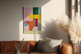 Paul Sinus Wandbild in 40x60cm The Color Construction Abstrakte Komposition aus farbigen Blöcken mit pastoser Struktur und kräftigen Kontrasten