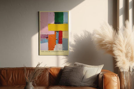 Paul Sinus Wandbild in 40x60cm The Color Construction Abstrakte Komposition aus farbigen Blöcken mit pastoser Struktur und kräftigen Kontrasten