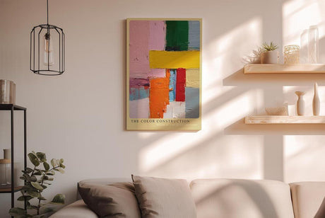 Paul Sinus Wandbild in 40x60cm The Color Construction Abstrakte Komposition aus farbigen Blöcken mit pastoser Struktur und kräftigen Kontrasten