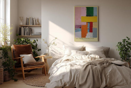 Paul Sinus Wandbild in 40x60cm The Color Construction Abstrakte Komposition aus farbigen Blöcken mit pastoser Struktur und kräftigen Kontrasten
