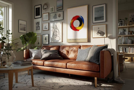 Paul Sinus Wandbild in 40x60cm The Color Cycle – Kreisförmige abstrakte Farbkomposition in Rot, Gelb, Blau und Schwarz