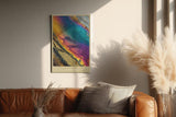 Paul Sinus Wandbild in 40x60cm The Color Flow – abstraktes Farbmotiv in leuchtenden Metallic-Tönen für moderne Raumgestaltung
