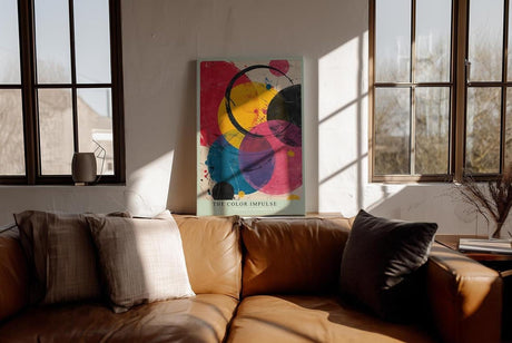 Paul Sinus Wandbild in 40x60cm The Color Impulse – Lebendige Komposition aus überlappenden Kreisen in kräftigem Gelb, Rot, Blau, Pink und Schwarz