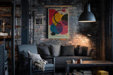 Paul Sinus Wandbild in 40x60cm The Color Impulse – Lebendige Komposition aus überlappenden Kreisen in kräftigem Gelb, Rot, Blau, Pink und Schwarz