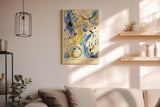 Paul Sinus Wandbild in 40x60cm The Color Maze – Farbintensive abstrakte Kunst in Blau-, Gelbund Schwarztönen