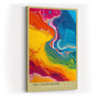 Paul Sinus Wandbild in 40x60cm The Color River – Abstrakte Flussform in leuchtenden Gelb-, Blau-, Rotund Grüntönen
