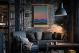 Paul Sinus Wandbild in 40x60cm The Color of Calm mit farbharmonischer Hügellandschaft im Abendlicht für entspannende Wandgestaltung