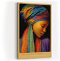 Paul Sinus Wandbild in 40x60cm The Colors of Grace afrikanische Frau mit buntem Kopftuch in detailreicher moderner Malerei für elegante Wohnakzente