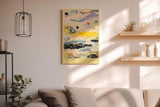 Paul Sinus Wandbild in 40x60cm The Cosmic Current – Farbintensive abstrakte Kunst mit fließenden Farbschichten in Gelb, Blau und Schwarz
