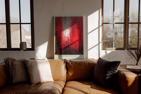 Paul Sinus Wandbild in 40x60cm The Crimson Facade – Ausdrucksstarkes abstraktes Kunstwerk in leuchtendem Rot mit strukturreicher Oberfläche