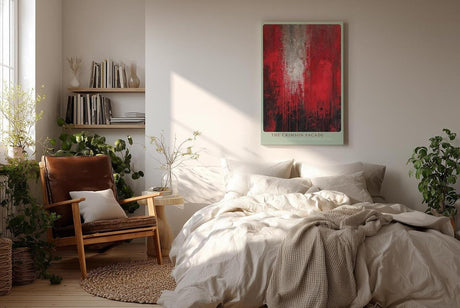 Paul Sinus Wandbild in 40x60cm The Crimson Facade – Ausdrucksstarkes abstraktes Kunstwerk in leuchtendem Rot mit strukturreicher Oberfläche