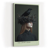 Paul Sinus Wandbild in 40x60cm The Crow's Heir – Porträt einer Frau mit Krähenkrone aus Zweigen und Blättern