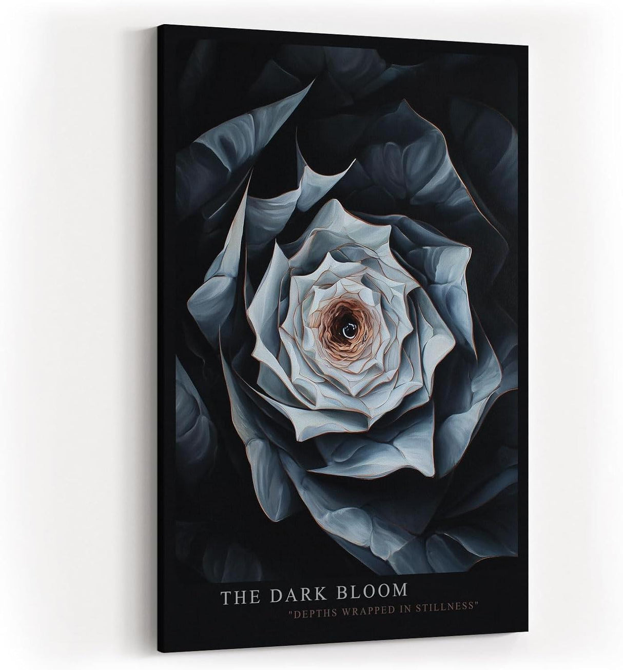 Paul Sinus Wandbild in 40x60cm The Dark Bloom – Detailliertes Blumenmotiv in dunklen und kühlen Farbtönen