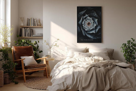 Paul Sinus Wandbild in 40x60cm The Dark Bloom – Detailliertes Blumenmotiv in dunklen und kühlen Farbtönen