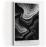 Paul Sinus Wandbild in 40x60cm The Dark Current – Abstrakte Schwarz-Weiß-Linienstrukturen mit fließender Bewegung und tiefem Kontrast