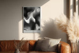 Paul Sinus Wandbild in 40x60cm The Depth of Contrast – Schwarz-weiße Reliefstruktur mit fließenden, organischen Linien und starker Licht-Schatten-Wirkung