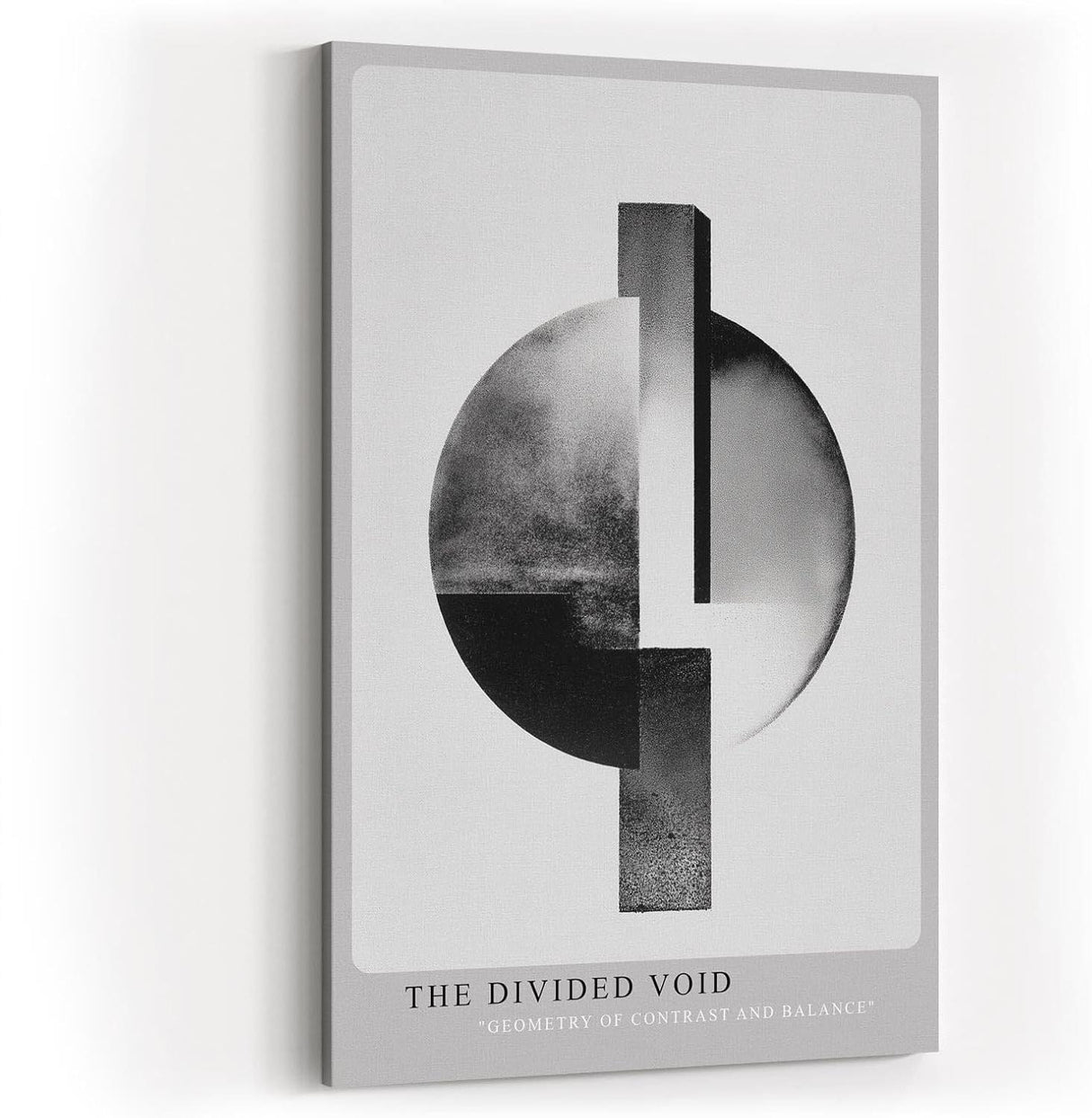 Paul Sinus Wandbild in 40x60cm The Divided Void – Abstrakte geometrische Form in Schwarz-Weiß