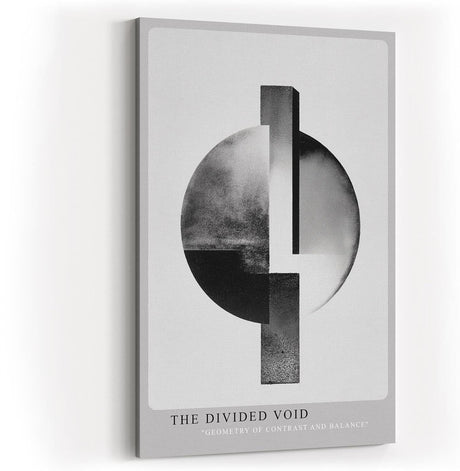 Paul Sinus Wandbild in 40x60cm The Divided Void – Abstrakte geometrische Form in Schwarz-Weiß