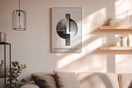 Paul Sinus Wandbild in 40x60cm The Divided Void – Abstrakte geometrische Form in Schwarz-Weiß