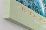 Paul Sinus Wandbild in 40x60cm The Edge of Calm – Luftaufnahme von Strand und Wellen in Türkisund Sandtönen