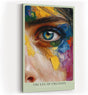Paul Sinus Wandbild in 40x60cm The Eye of Creation – künstlerisches Augenporträt mit farbintensiver Malstruktur für kreative Raumgestaltung