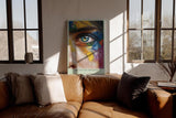 Paul Sinus Wandbild in 40x60cm The Eye of Creation – künstlerisches Augenporträt mit farbintensiver Malstruktur für kreative Raumgestaltung