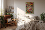 Paul Sinus Wandbild in 40x60cm The Floral Mosaic mit kunstvollem Frauenportrait aus farbigen Blütenfragmenten für moderne Wandgestaltung