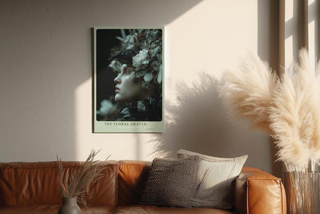 Paul Sinus Wandbild in 40x60cm The Floral Oracle – Porträt einer Frau mit Blütenund Vogelkrone