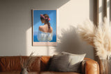 Paul Sinus Wandbild in 40x60cm The Flower Crowned Summer Romantic Woman with Floral Hair Wreath by the Sea in Sunlit Colors