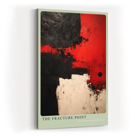 Paul Sinus Wandbild in 40x60cm The Fracture Point – Kraftvolle abstrakte Kunst in Rot, Schwarz und Weiß mit markanten Farbflächen