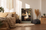 Paul Sinus Wandbild in 40x60cm The Girl in the Bar nostalgische Szene einer Frau an der Bar in Bilder Stil für stilvolle Raumgestaltung