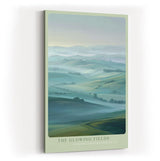 Paul Sinus Wandbild in 40x60cm The Glowing Fields – stimmungsvolle Hügellandschaft im Morgenlicht für warme und einladende Raumgestaltung
