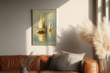 Paul Sinus Wandbild in 40x60cm The Golden Regatta – Segelboote im warmen Licht auf ruhigem Wasser