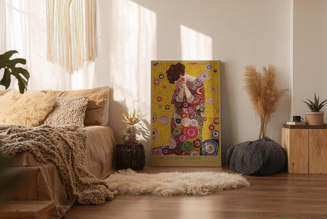 Paul Sinus Wandbild in 40x60cm The Golden Sorrow – ausdrucksstarkes Kunstmotiv im goldenen Mosaikstil für elegante Raumgestaltung